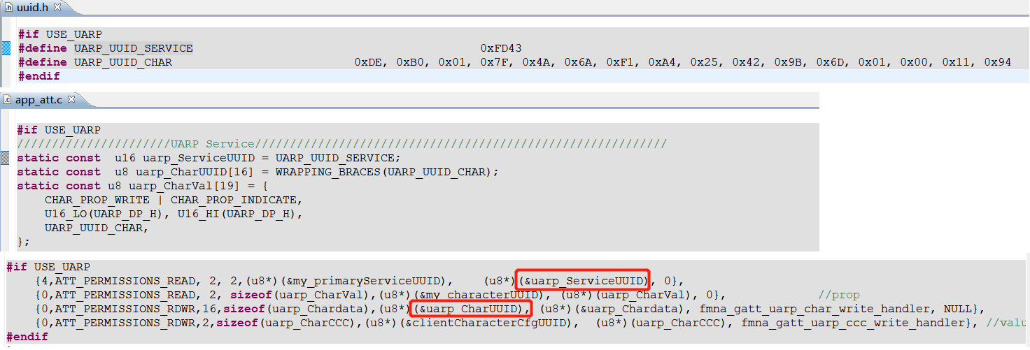 Firmware update service GATT setting