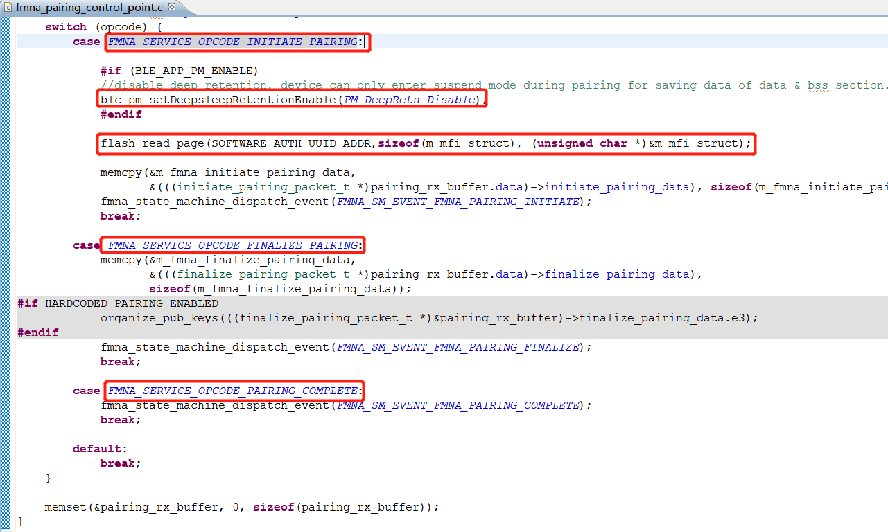 Pairing command process