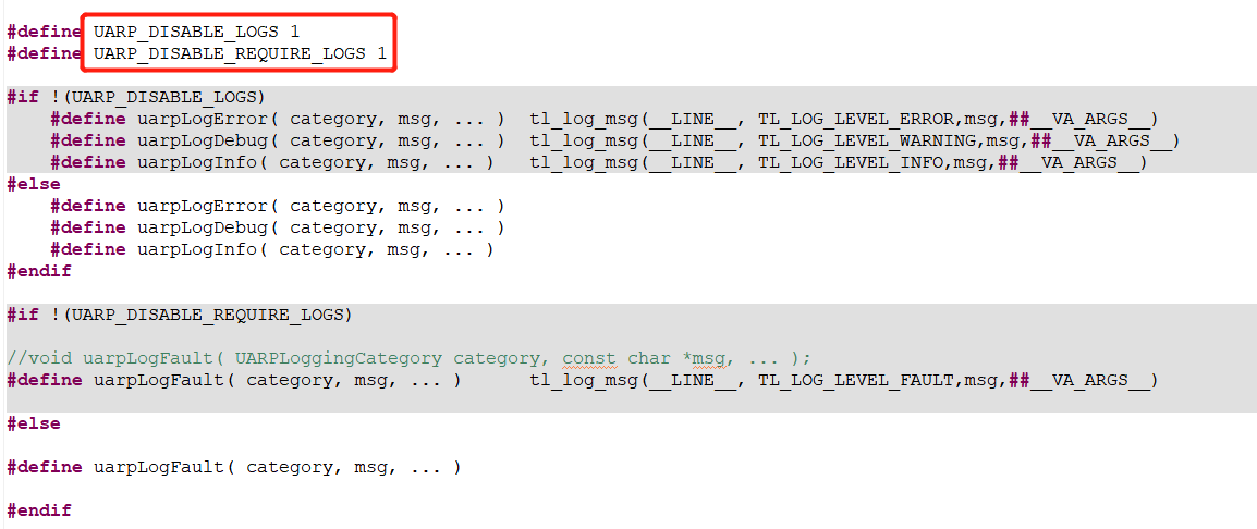 UARP debug function configuration