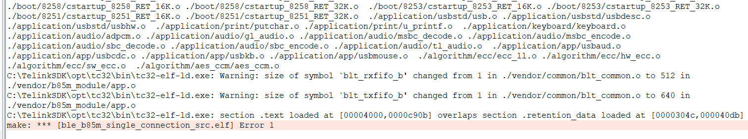 "Error in compiling a SDK project"