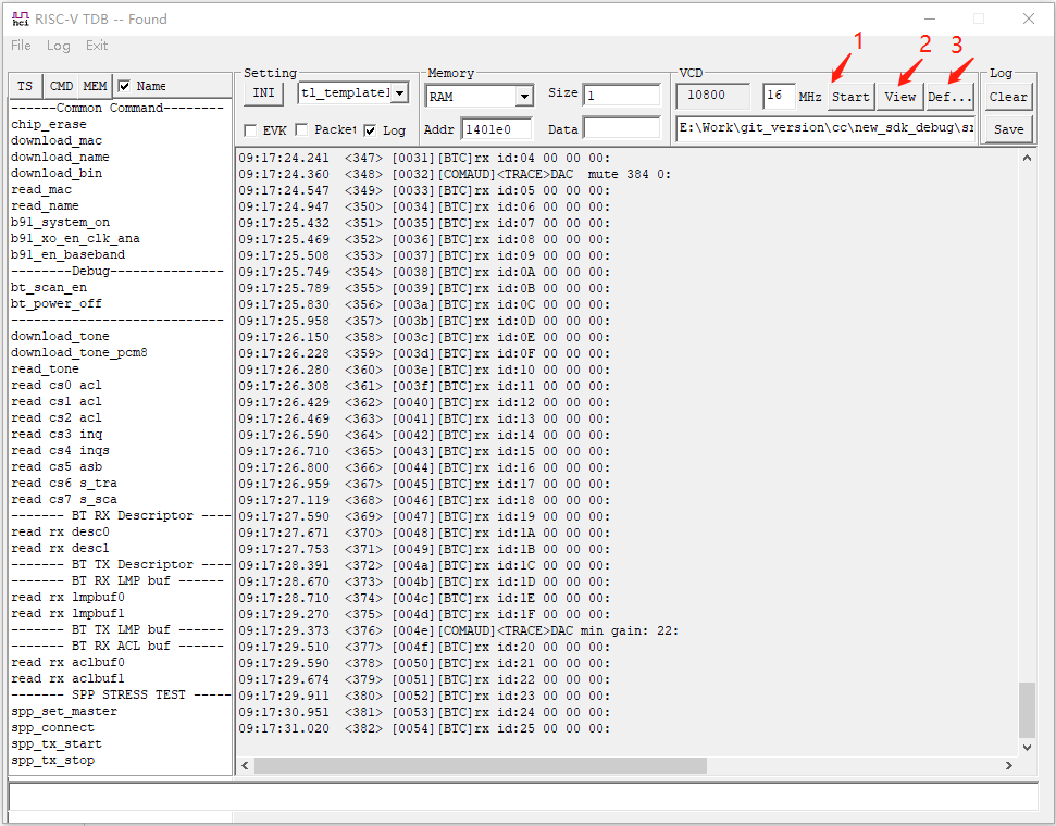 VCD log printing