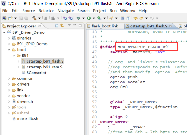 Macro definitions for distinguishing S files