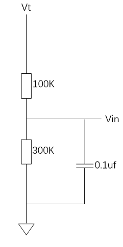 Hundred K-level voltage divider circuit