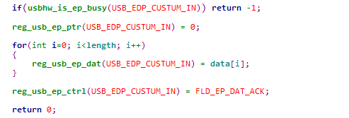 Telink USB data sending 