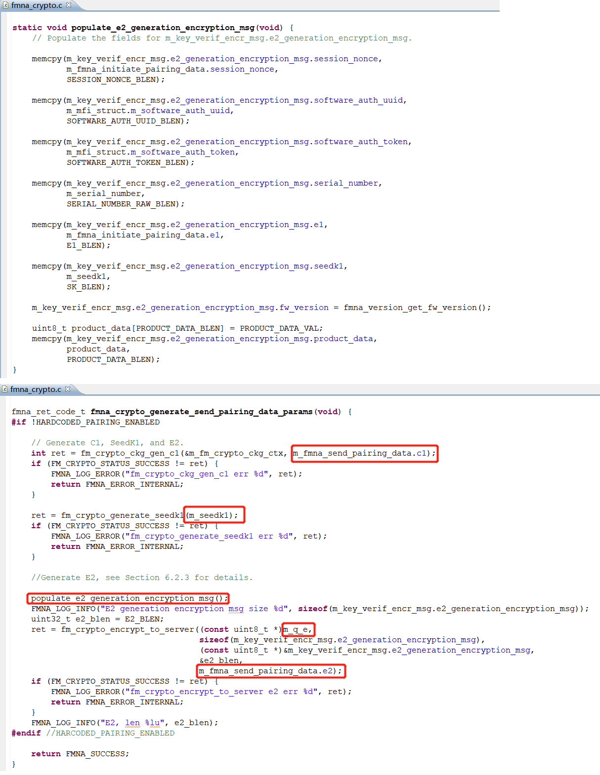 Generate pairing data