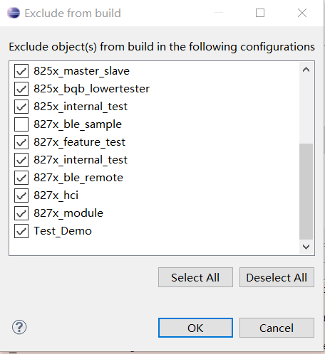 "Exclude source project from build"