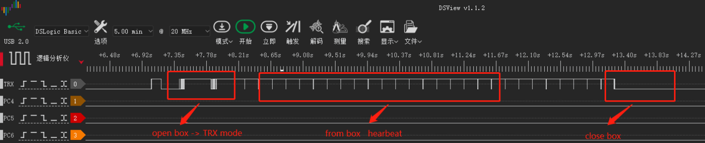 开机及正常状态下UART时序图