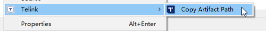 在菜单中的Copy artifact path